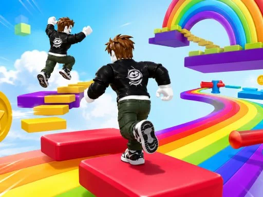 Obby Rainbow Parkour Two Player - 788bet